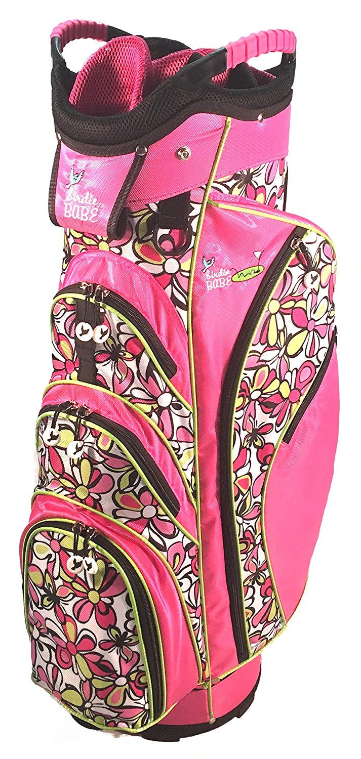 Womens Birdie Babe Flower Power Pink Golf Cart Bags