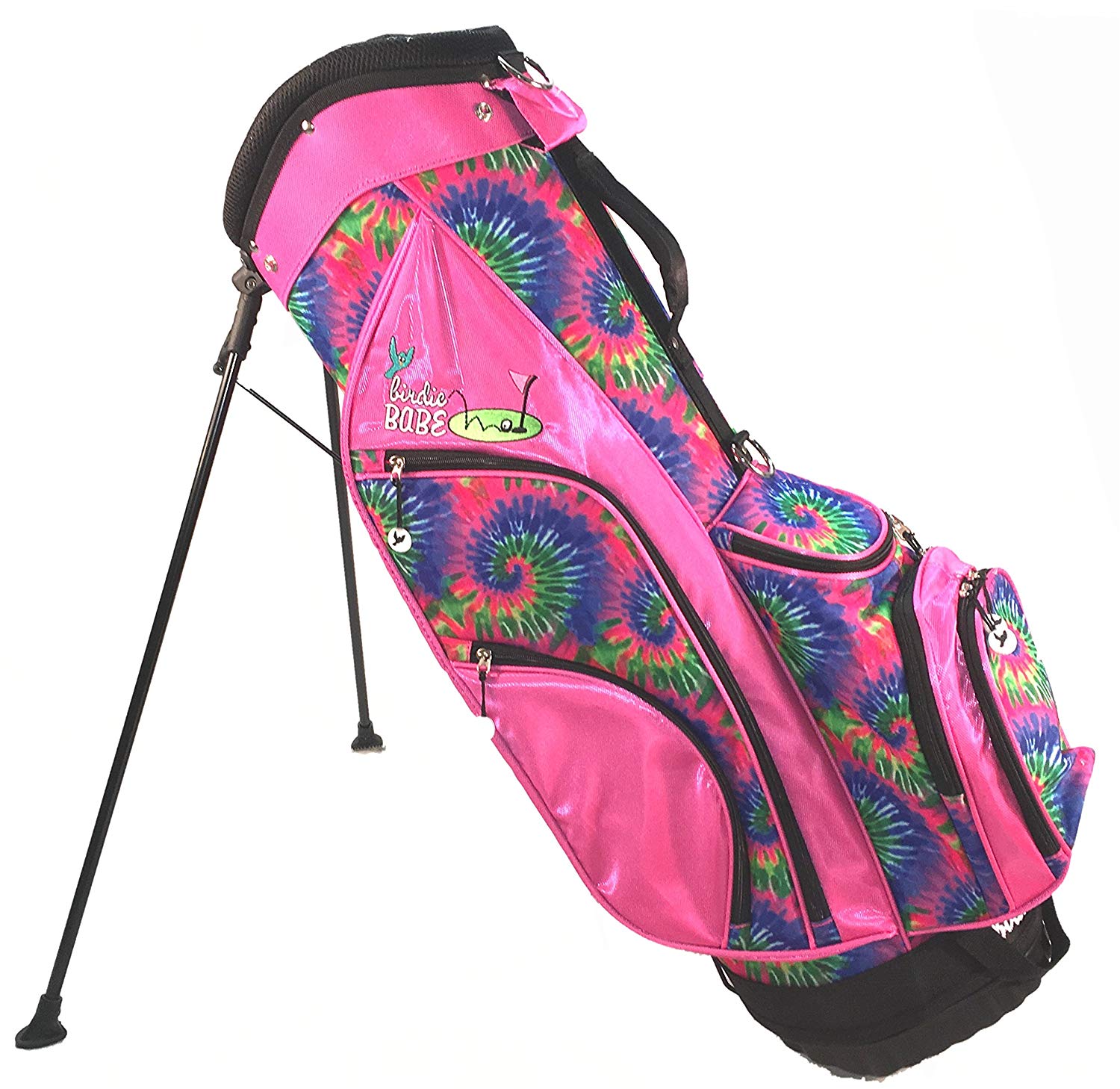 Womens Birdie Babe Pink Tie Dye Hybrid Golf Stand Bags
